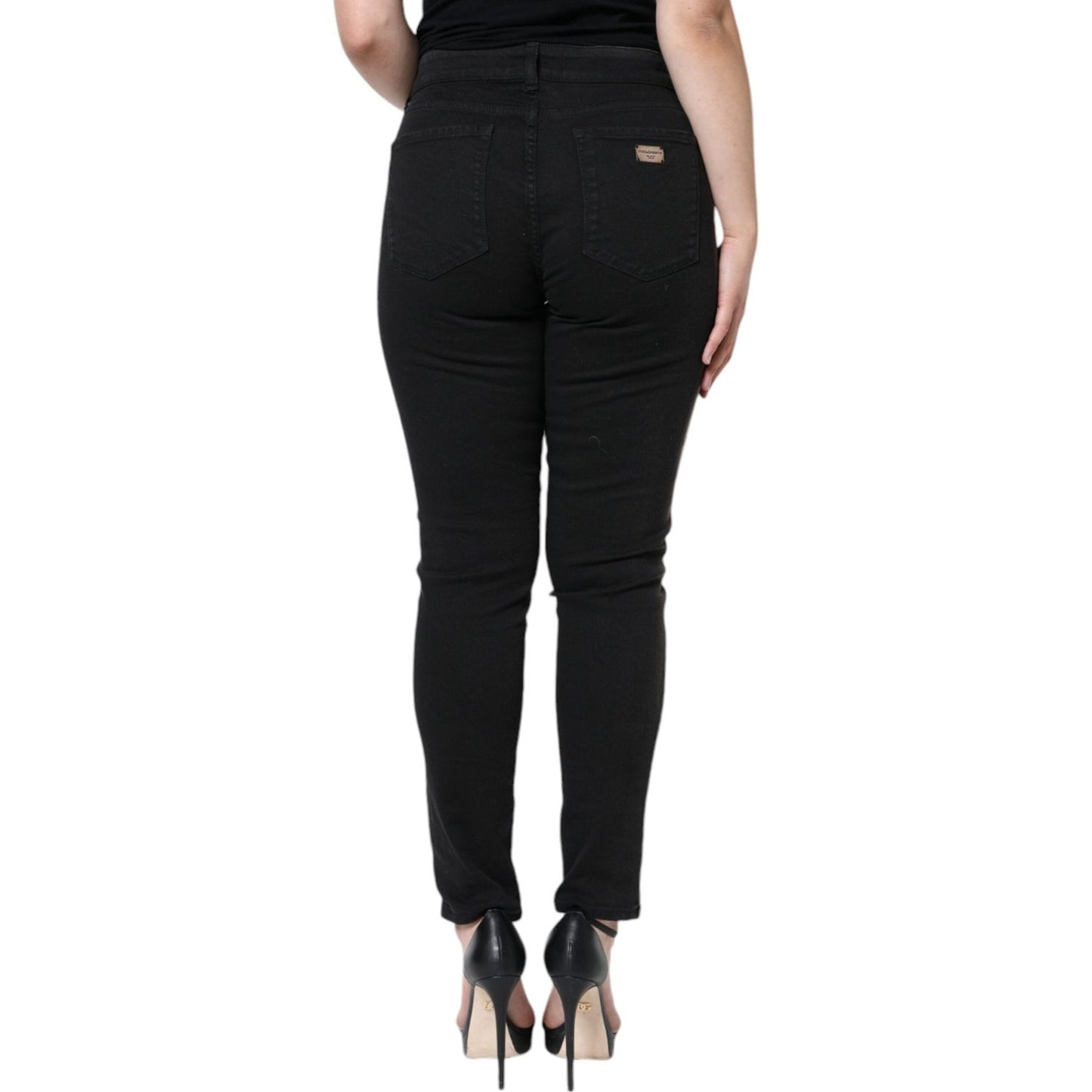 Dolce & Gabbana Black Cotton Stretch Skinny Denim Jeans Dolce & Gabbana