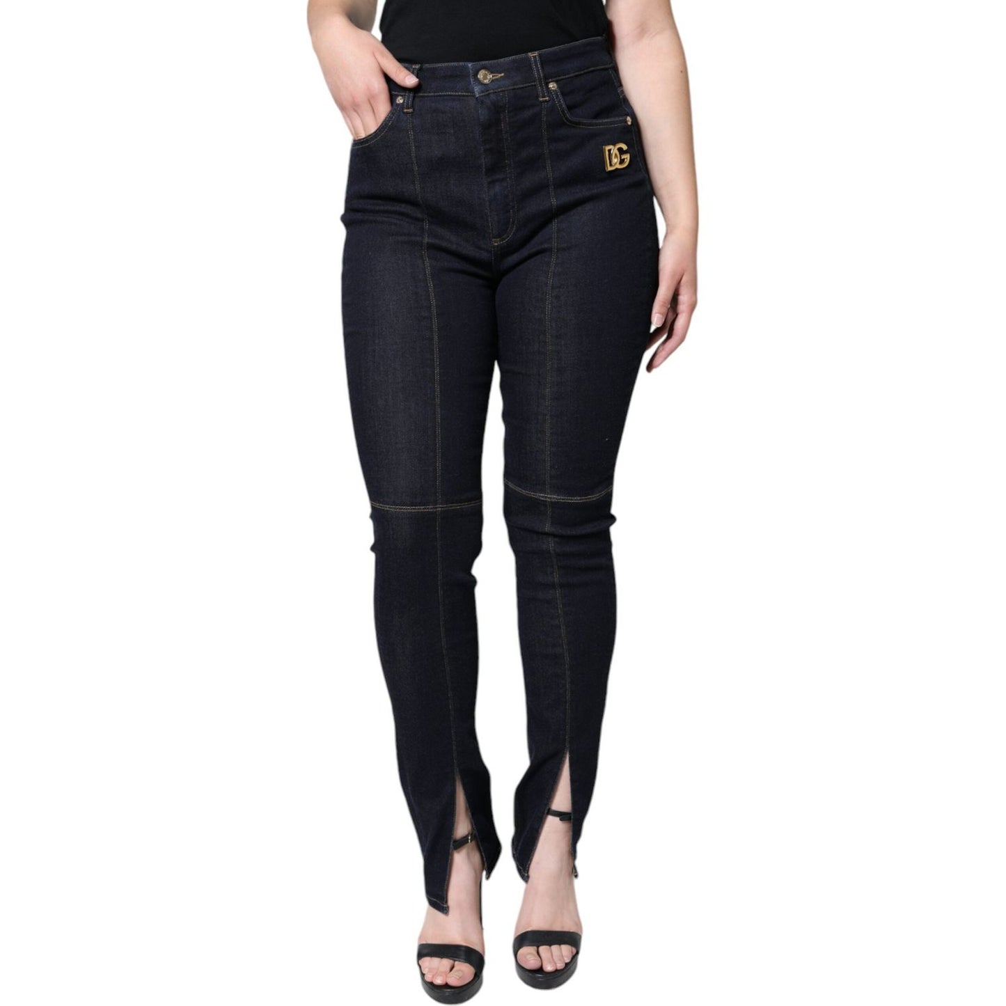 Dolce & Gabbana Black Cotton Blend Skinny Denim Jeans Dolce & Gabbana