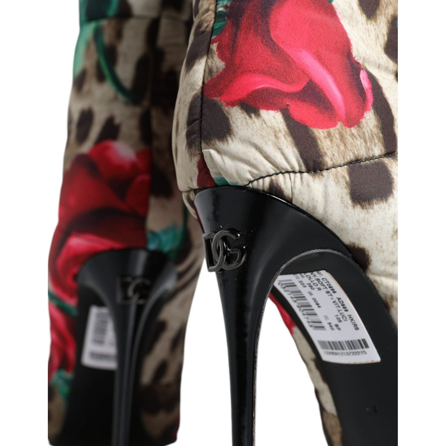 Dolce & Gabbana Multicolor Leopard Rose Mid Calf Boots Shoes Dolce & Gabbana