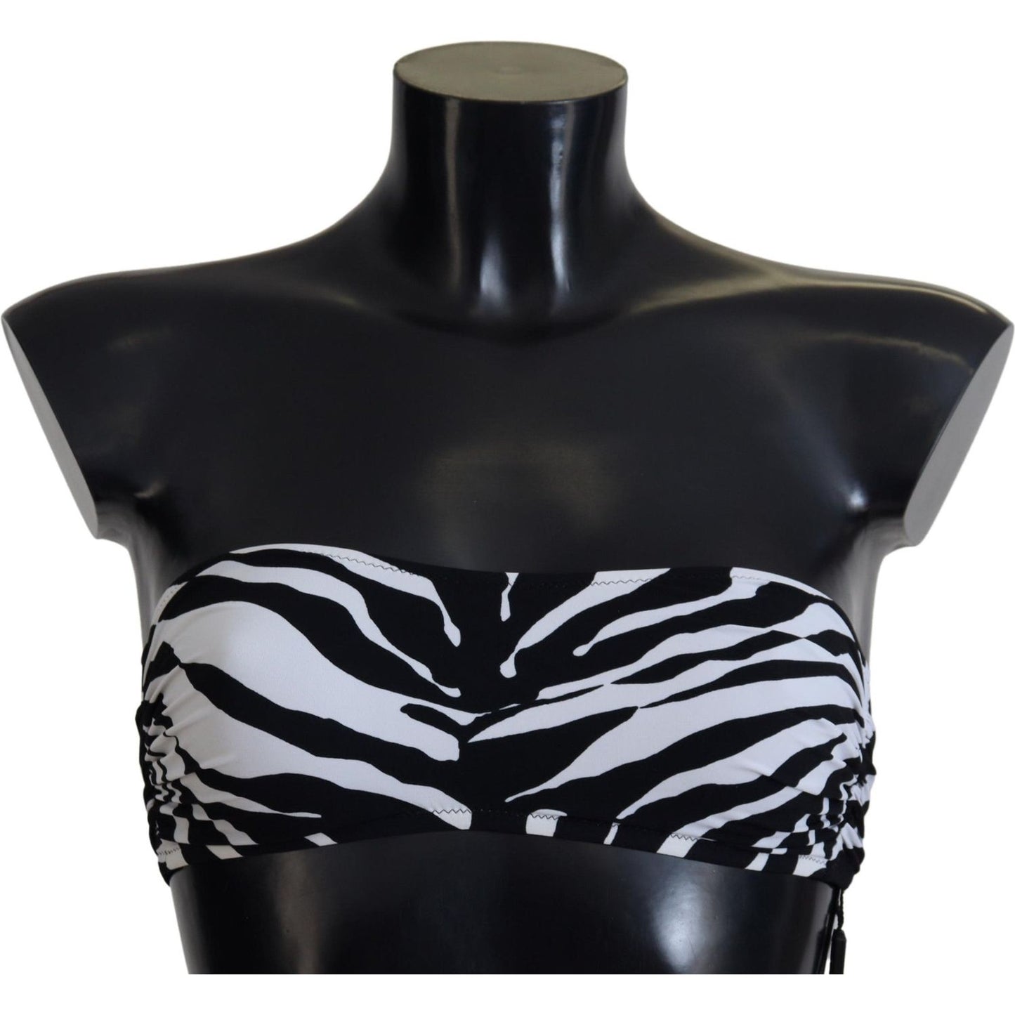 Dolce & Gabbana Black White Zebra Bandeau Swimwear Bikini Top Dolce & Gabbana