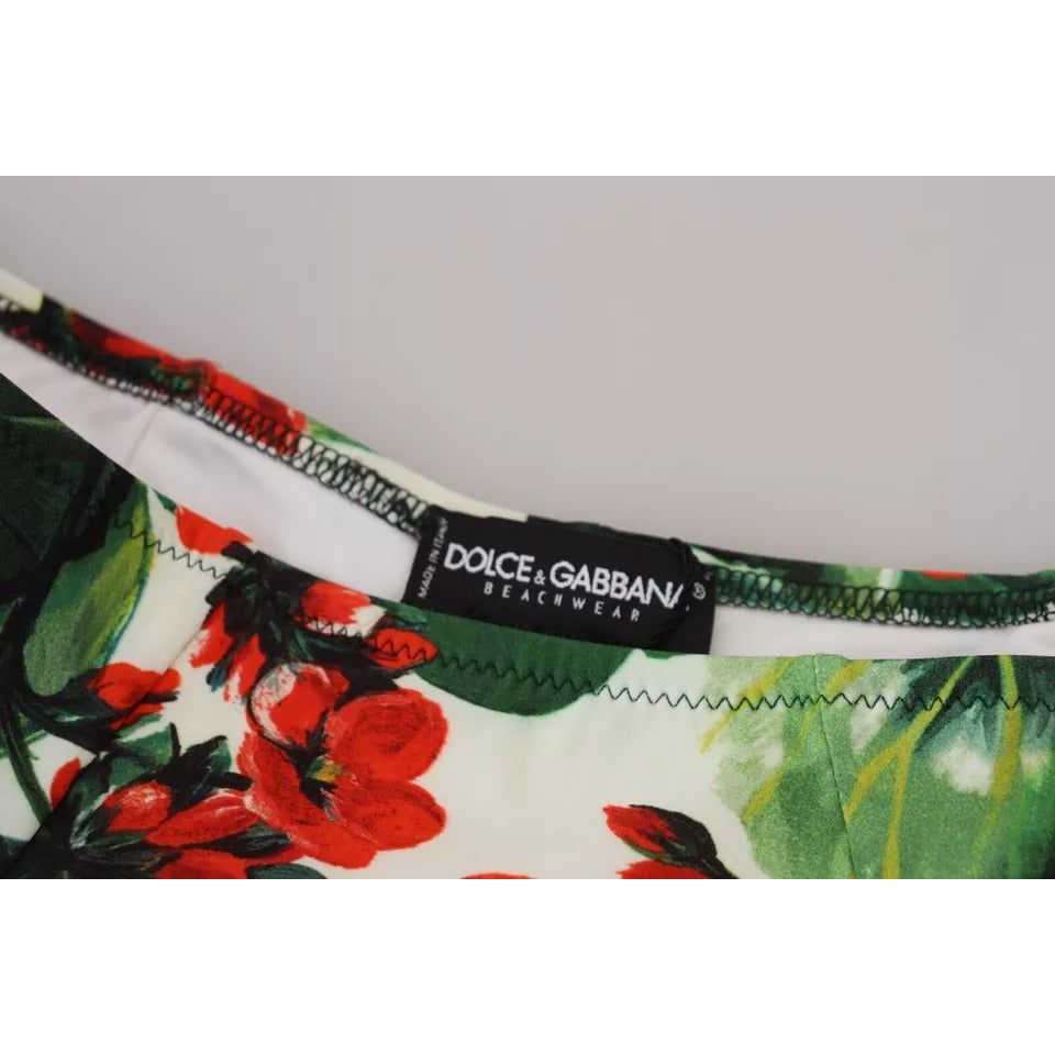 Dolce & Gabbana Multicolor Geranium Girdle Beachwear Bikini Bottom Dolce & Gabbana