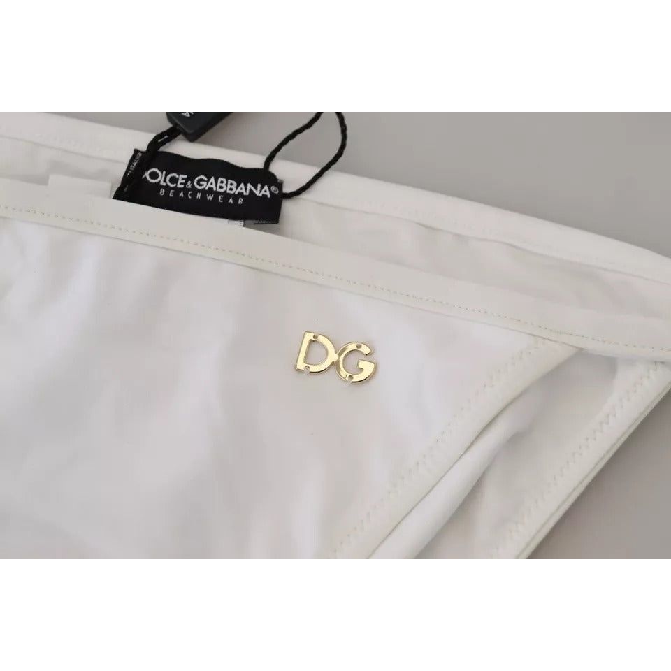 Dolce & Gabbana White DG Logo Beachwear Swimwear Bikini Bottom Dolce & Gabbana