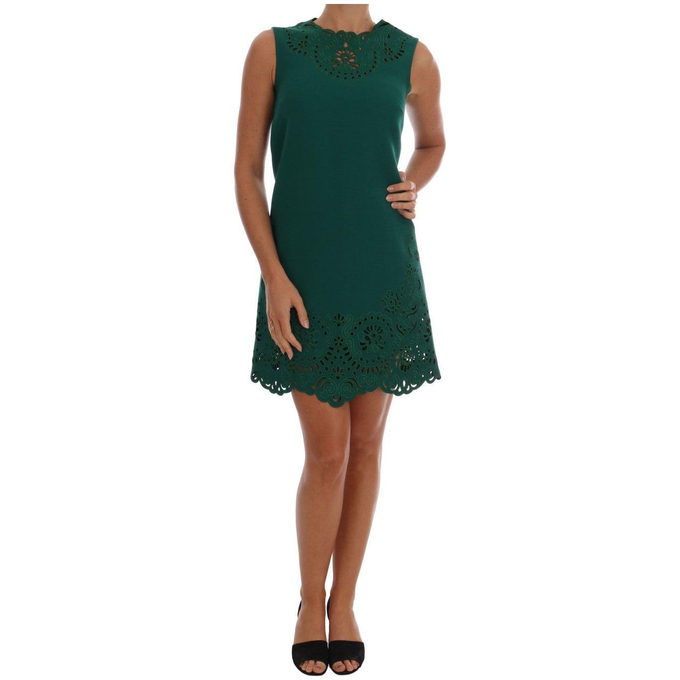 Dolce & Gabbana Elegant Green A-Line Sheath Dress Dolce & Gabbana