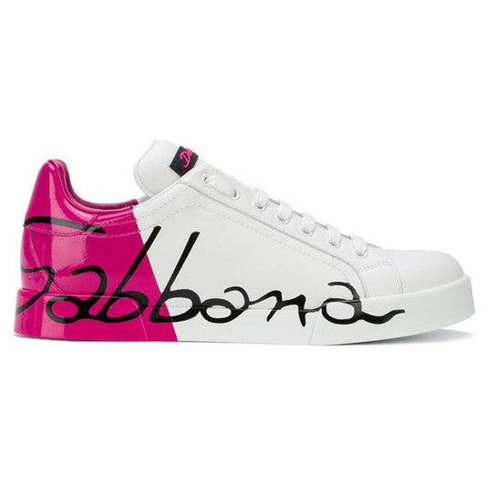 Dolce & Gabbana Fuchsia Leather Di Calfskin Sneaker Dolce & Gabbana