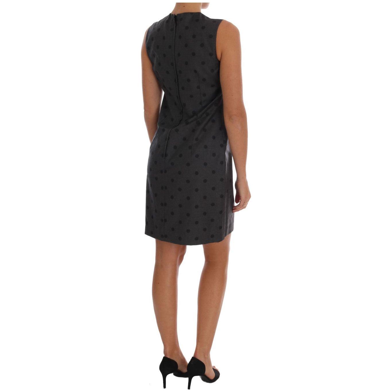 Dolce & Gabbana Chic Sleeveless Polka Dot Wool Dress Dolce & Gabbana