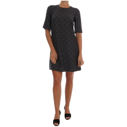 Dolce & Gabbana Gray Polka Dotted Sheath Wool Dress 1728,67345645728,Clothing,Dolce & Gabbana,Dresses - Clothing,Dresses - Women - Clothing,Gray,IT40|S,Material: 100% Wool,New with tags,Short - Dresses - Clothing,Shortsleeve - Dresses - Clothing,Women,Wom