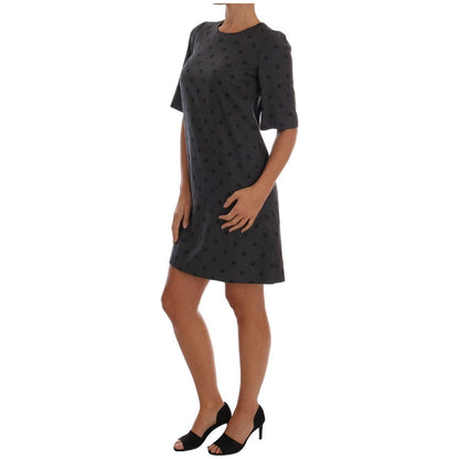 Dolce & Gabbana Gray Polka Dotted Sheath Wool Dress 1728,67345645728,Clothing,Dolce & Gabbana,Dresses - Clothing,Dresses - Women - Clothing,Gray,IT40|S,Material: 100% Wool,New with tags,Short - Dresses - Clothing,Shortsleeve - Dresses - Clothing,Women,Wom