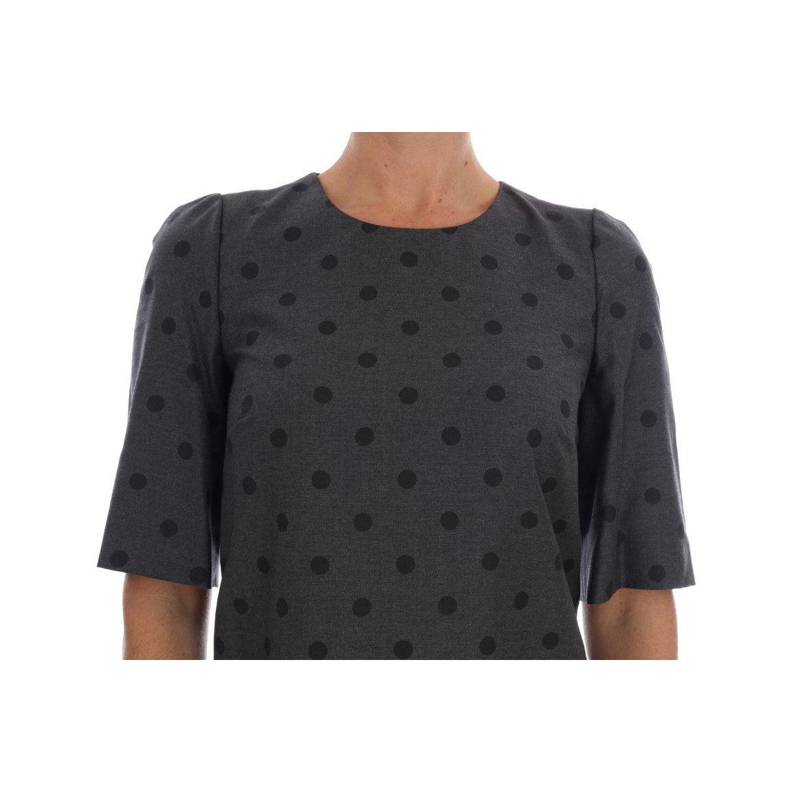 Dolce & Gabbana Gray Polka Dotted Sheath Wool Dress 1728,67345645728,Clothing,Dolce & Gabbana,Dresses - Clothing,Dresses - Women - Clothing,Gray,IT40|S,Material: 100% Wool,New with tags,Short - Dresses - Clothing,Shortsleeve - Dresses - Clothing,Women,Wom