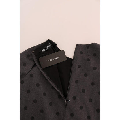 Dolce & Gabbana Gray Polka Dotted Sheath Wool Dress 1728,67345645728,Clothing,Dolce & Gabbana,Dresses - Clothing,Dresses - Women - Clothing,Gray,IT40|S,Material: 100% Wool,New with tags,Short - Dresses - Clothing,Shortsleeve - Dresses - Clothing,Women,Wom