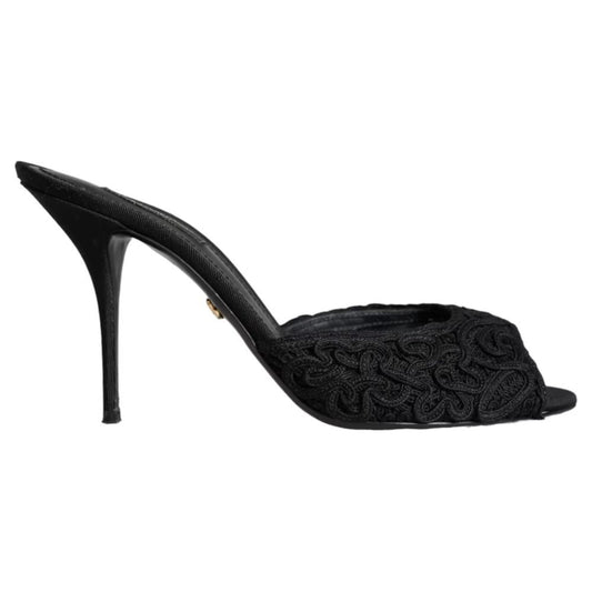 Dolce & Gabbana Black Cotton Sandal Dolce & Gabbana