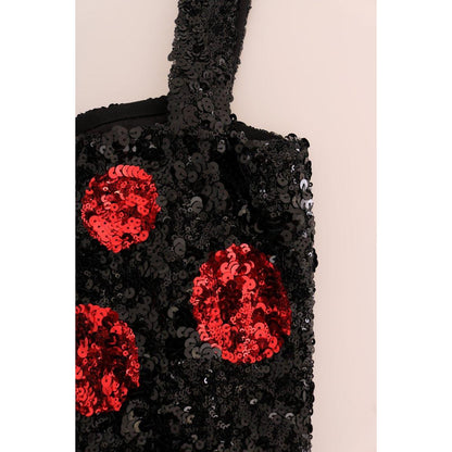 Dolce & Gabbana Black Red Polka Sequined Shift Dress 1728,67345645728,70% Polyester,Black,Clothing,Dolce & Gabbana,Dresses - Clothing,Dresses - Women - Clothing,IT40|S,Material: 30% PA,Midi - Dresses - Clothing,New with tags,Sleeveless - Dresses - Clothin