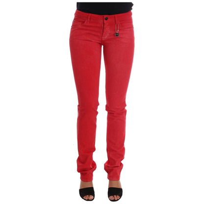 Costume National Red Cotton Stretch Slim Jeans 1728,2% Elastane,67345645728,Clothing,Costume National,Jeans & Pants - Women - Clothing,Jeans Denim - Clothing,Material: 98% Cotton,New with tags,Red,Slim Fit Jeans - Jeans Denim - Clothing,W27,W28,W29,Women,
