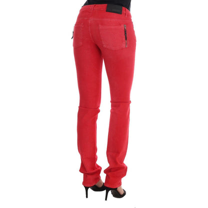 Costume National Red Cotton Stretch Slim Jeans 1728,2% Elastane,67345645728,Clothing,Costume National,Jeans & Pants - Women - Clothing,Jeans Denim - Clothing,Material: 98% Cotton,New with tags,Red,Slim Fit Jeans - Jeans Denim - Clothing,W27,W28,W29,Women,