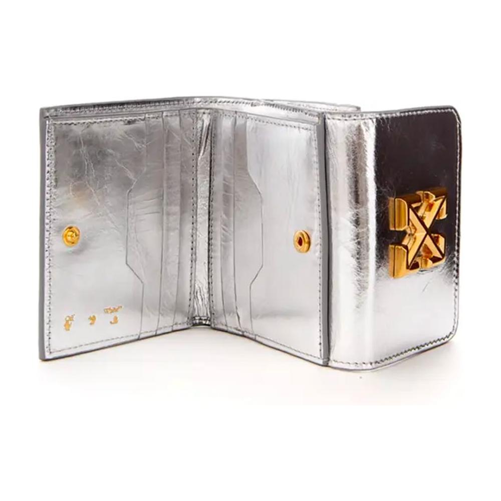 Off-White Silver Leather Wallet Off-White