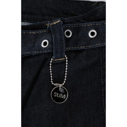 Costume National Blue Cotton Stretch Slim Fit Jeans