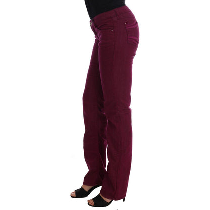 Costume National Red Wash Cotton Stretch Denim Jeans