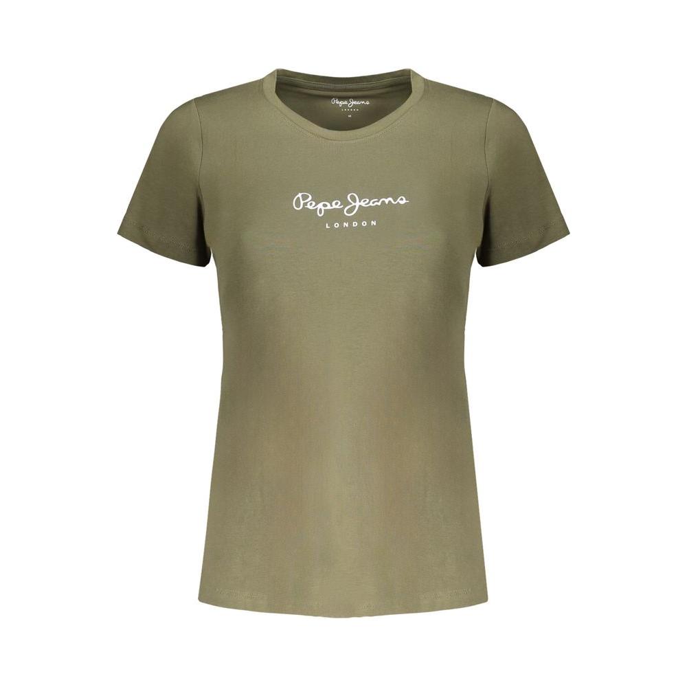 Pepe Jeans Green Cotton Tops & T-Shirt Pepe Jeans