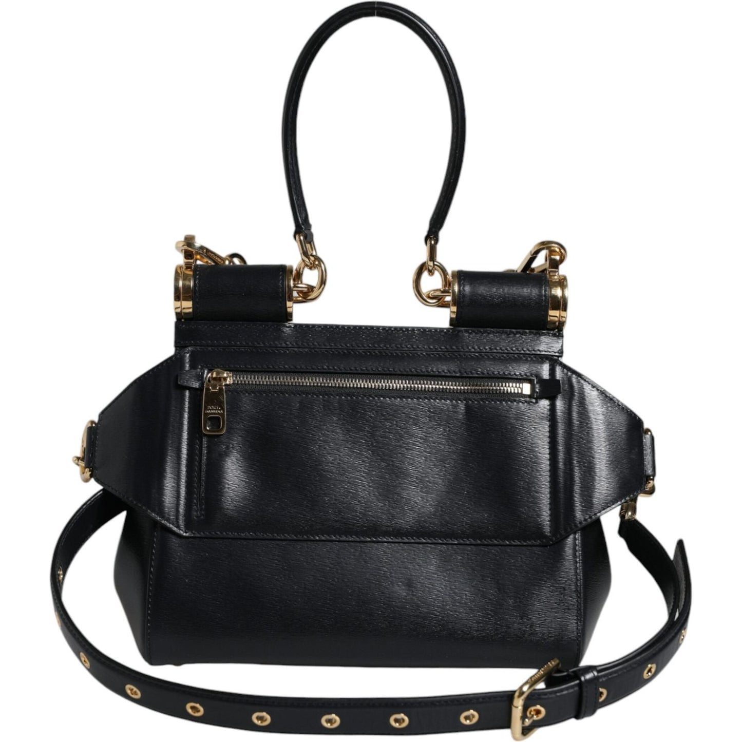 Dolce & Gabbana Black Calfskin Leather SICILY Chain Strap Crossbody Bag Dolce & Gabbana