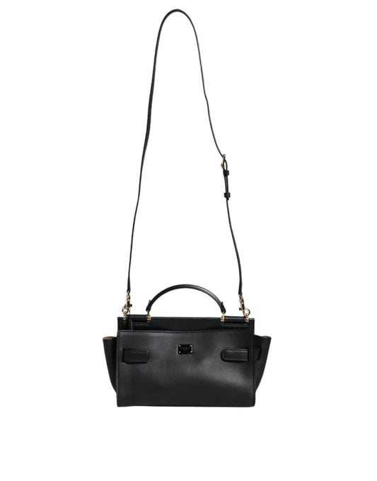 Dolce & Gabbana Black Leather SICILY Top Handle Crossbody Bag Dolce & Gabbana