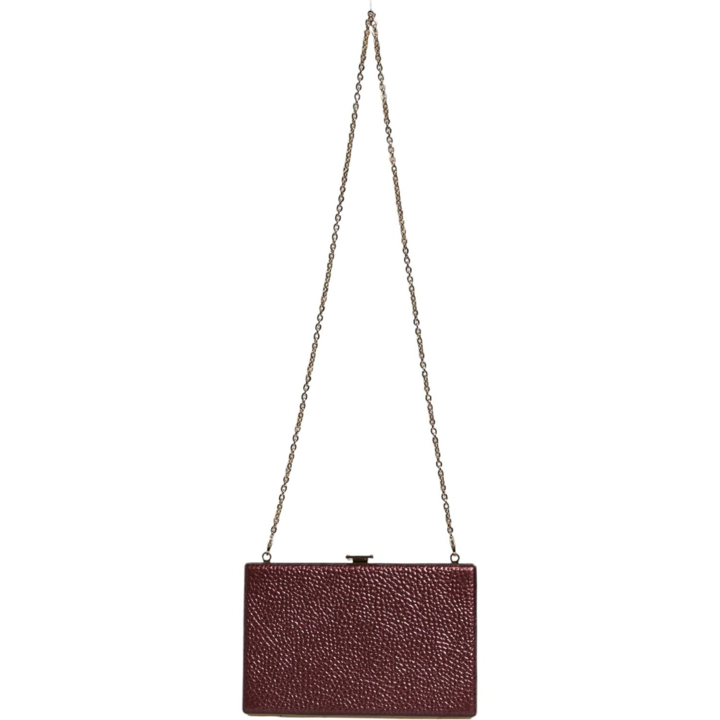 Dolce & Gabbana Maroon Leather Clutch Evening Crossbody Bag Dolce & Gabbana