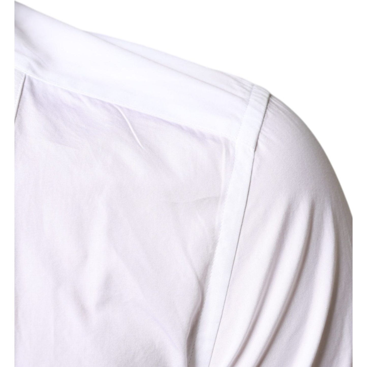 Dolce & Gabbana White Bib Cotton Poplin Formal Dress Shirt Dolce & Gabbana