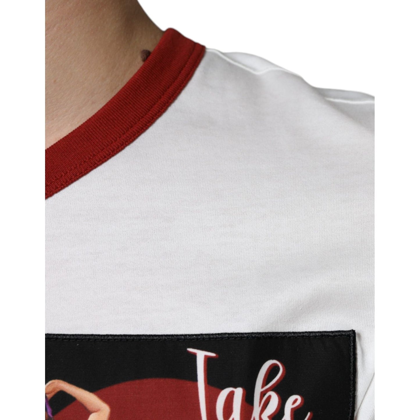 Dolce & Gabbana White Graphic Print Cotton Crew Neck T-shirt Dolce & Gabbana