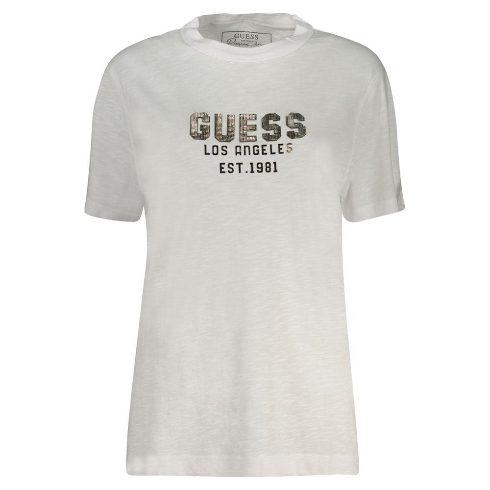 Guess Jeans White Cotton Tops & T-Shirt Guess Jeans