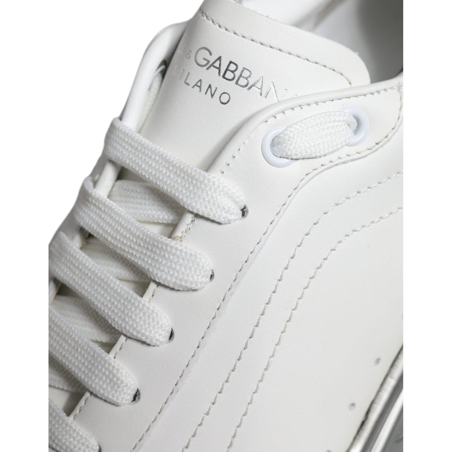 Dolce & Gabbana White Silver Daymaster Low Top Sneakers Shoes Dolce & Gabbana