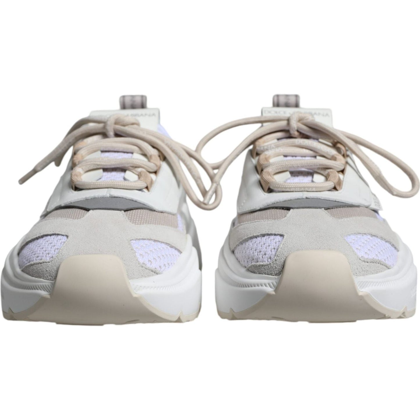 Dolce & Gabbana White Beige Leather Sport DAYMASTER Sneakers Shoes Dolce & Gabbana