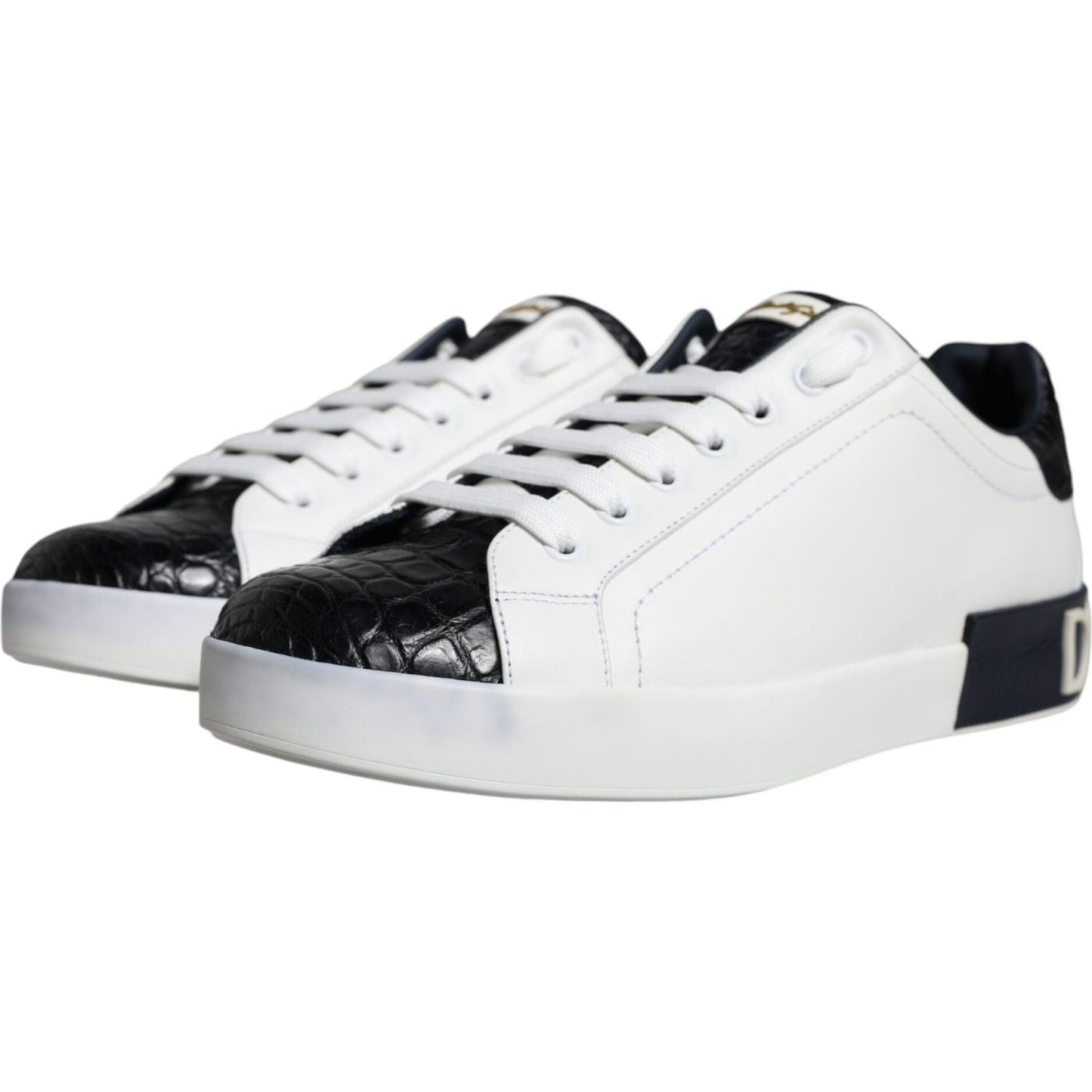 Dolce & Gabbana White Leather Logo Portofino Sneaker Shoes Dolce & Gabbana