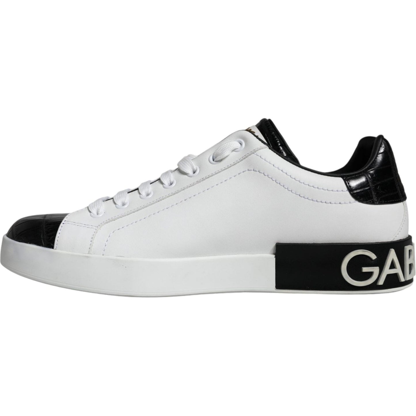 Dolce & Gabbana White Leather Logo Portofino Sneaker Shoes Dolce & Gabbana