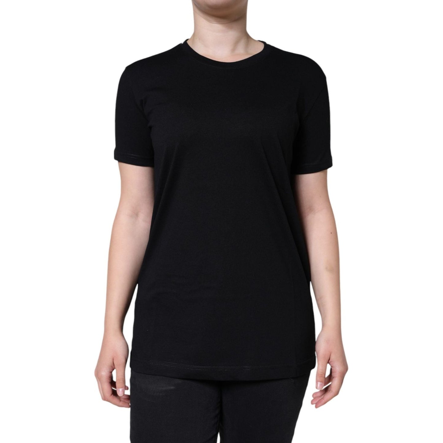 Dolce & Gabbana Black Cotton Crew Neck Short Sleeve T-shirt Dolce & Gabbana