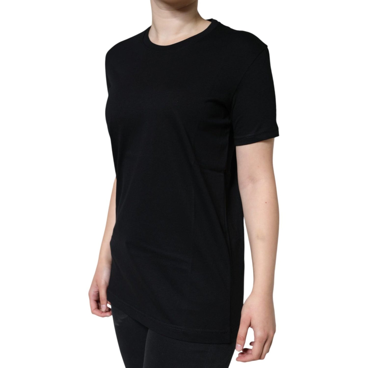 Dolce & Gabbana Black Cotton Crew Neck Short Sleeve T-shirt Dolce & Gabbana