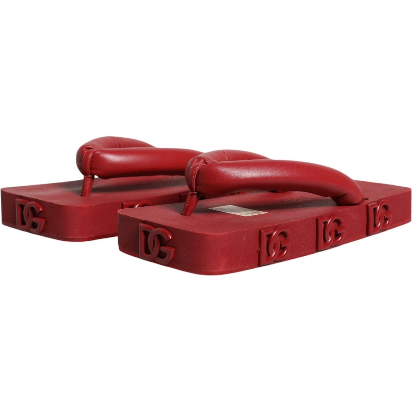 Dolce & Gabbana Red Rubber Slides Sandals Flip Flops Shoes Dolce & Gabbana