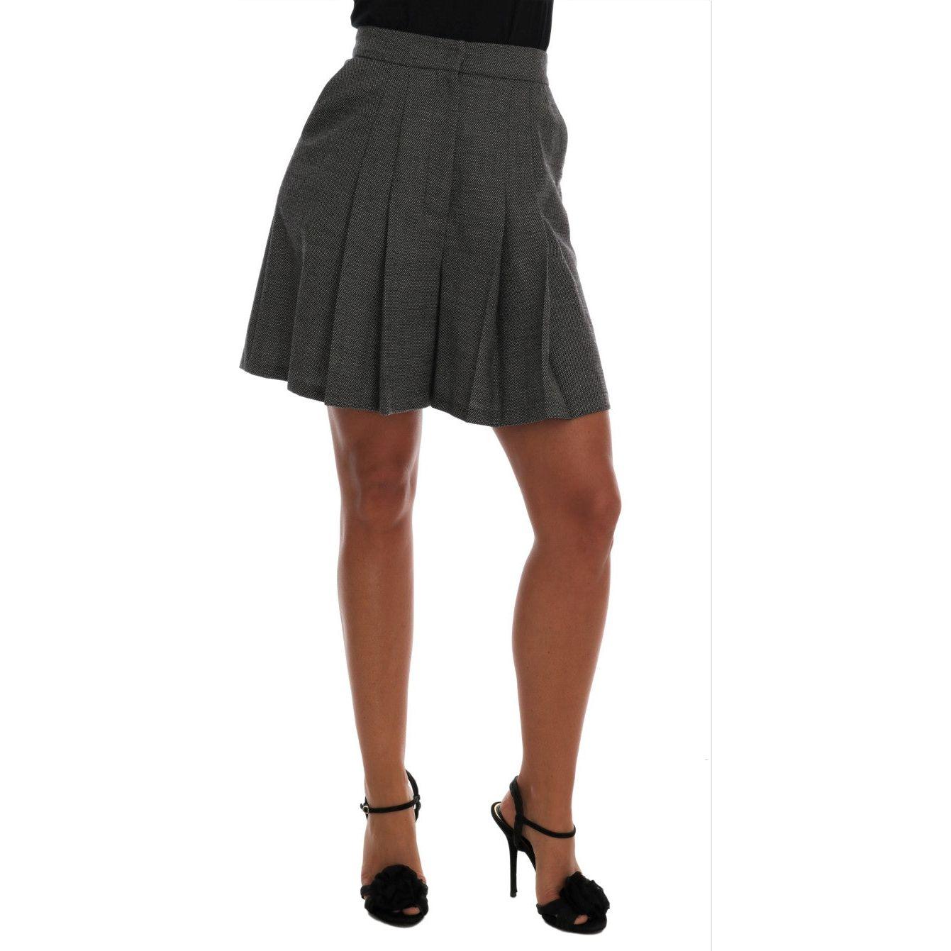 Dolce & Gabbana Gray Wool High Waist Mini Shorts 1728,67345645728,Clothing,Dolce & Gabbana,Gray,IT40|S,Material: 100% Wool,New with tags,Shorts - Clothing,Shorts - Shorts - Clothing,Shorts - Women - Clothing,Women,Women - Clothing