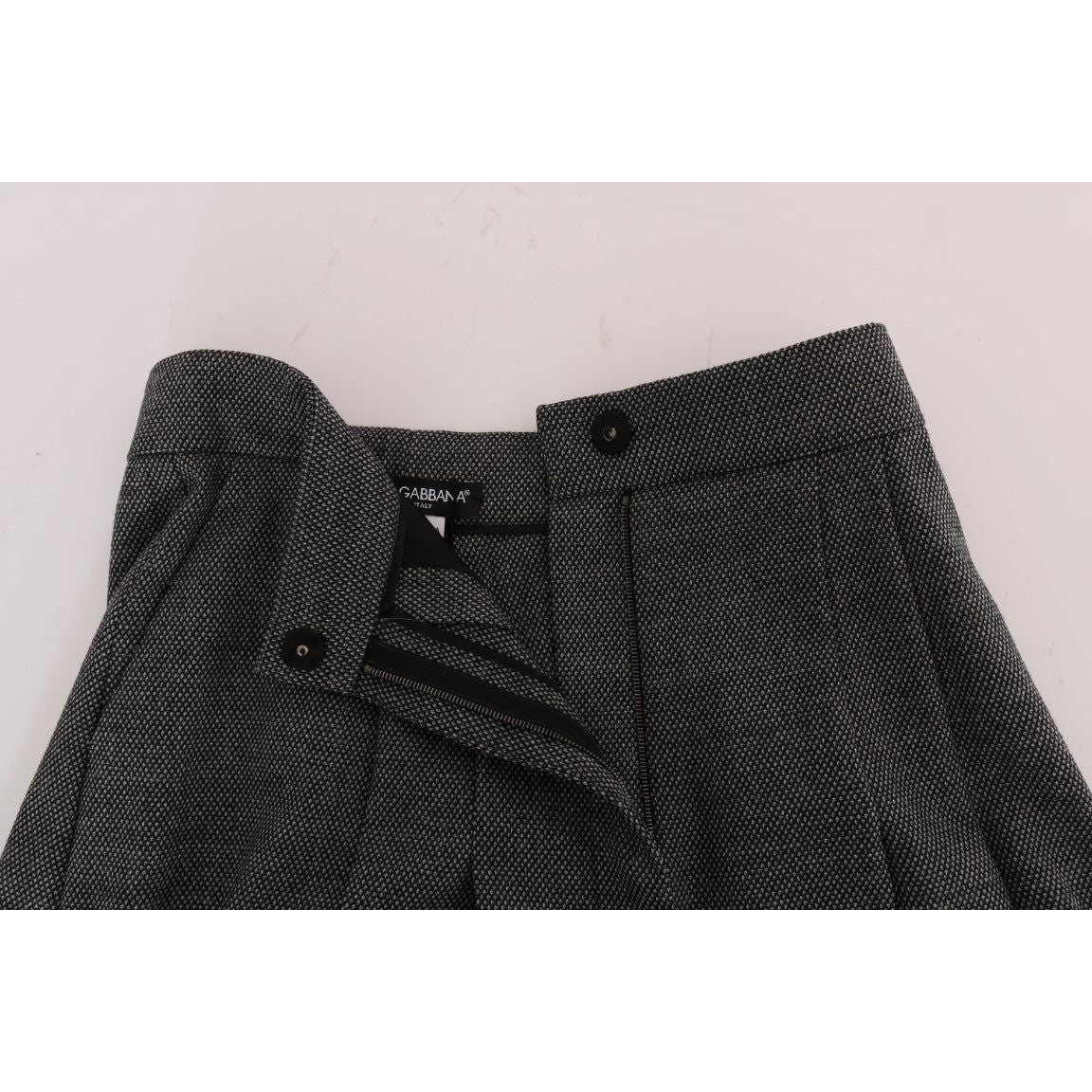 Dolce & Gabbana Gray Wool High Waist Mini Shorts 1728,67345645728,Clothing,Dolce & Gabbana,Gray,IT40|S,Material: 100% Wool,New with tags,Shorts - Clothing,Shorts - Shorts - Clothing,Shorts - Women - Clothing,Women,Women - Clothing