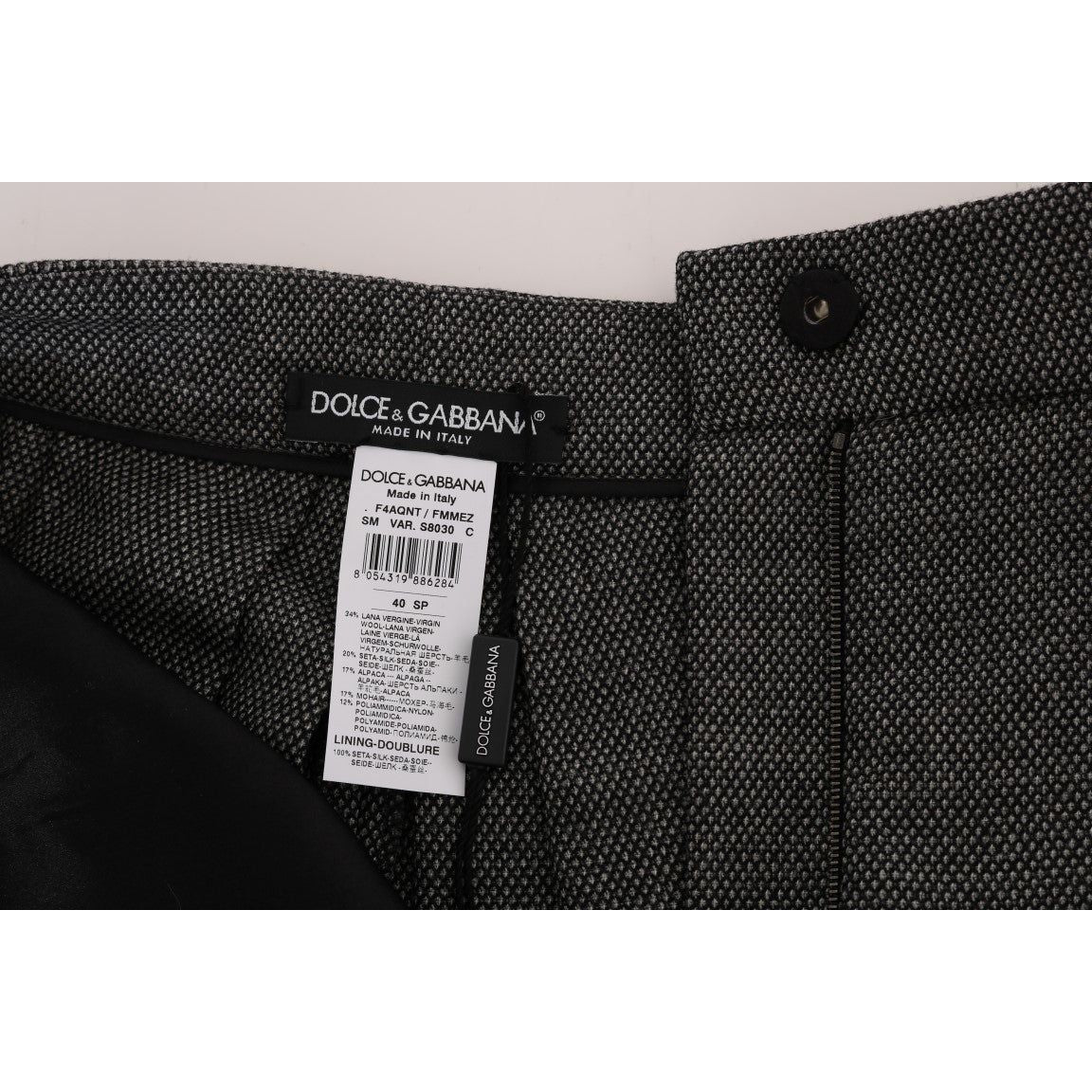 Dolce & Gabbana Gray Wool High Waist Mini Shorts 1728,67345645728,Clothing,Dolce & Gabbana,Gray,IT40|S,Material: 100% Wool,New with tags,Shorts - Clothing,Shorts - Shorts - Clothing,Shorts - Women - Clothing,Women,Women - Clothing