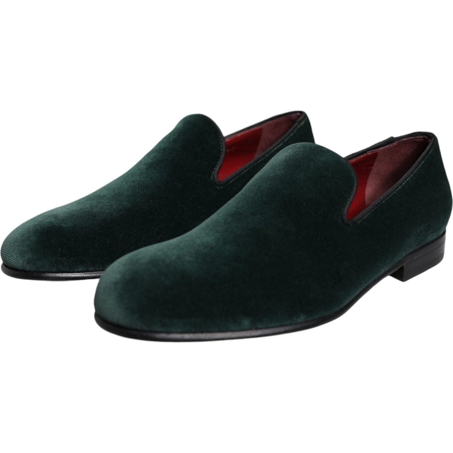 Dolce & Gabbana Green Velvet Slip On Loafers Flats Shoes Dolce & Gabbana