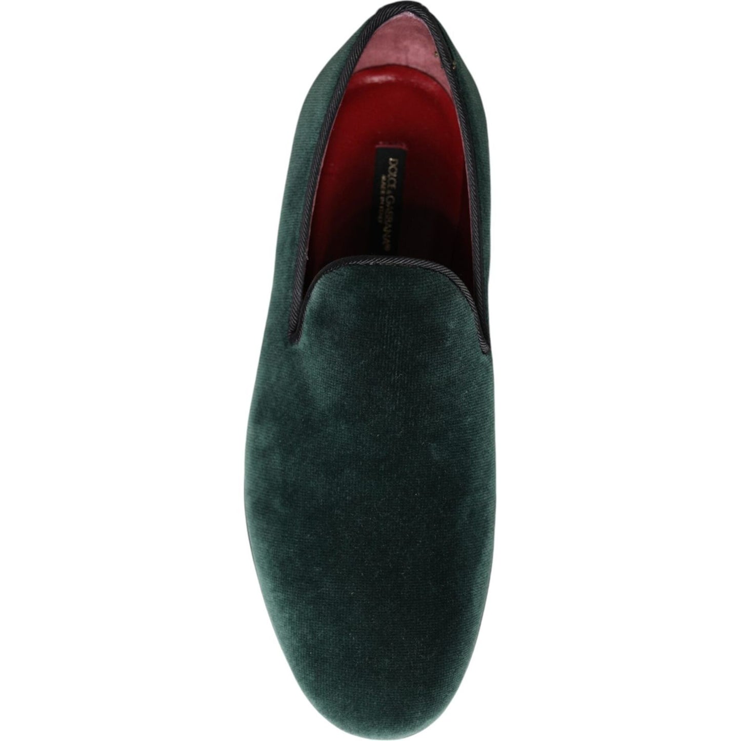 Dolce & Gabbana Green Velvet Slip On Loafers Flats Shoes Dolce & Gabbana