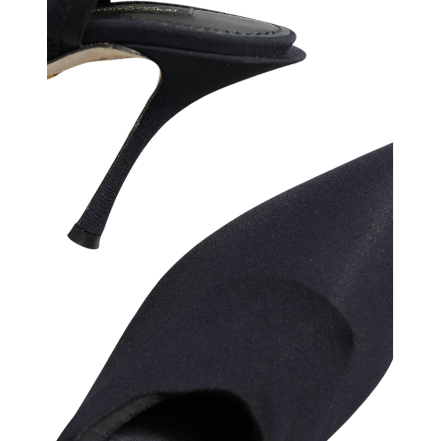 Dolce & Gabbana Black Jersey Stretch Heels Slingback Shoes Dolce & Gabbana