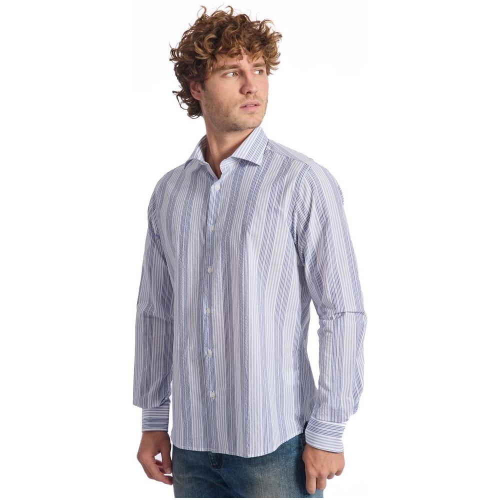 Baldinini Trend Light Blue Cotton Shirt Baldinini Trend