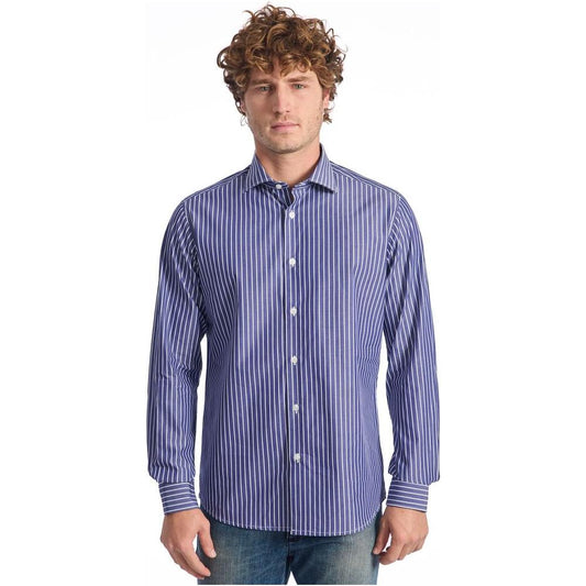 Baldinini Trend Blue Cotton Shirt Baldinini Trend