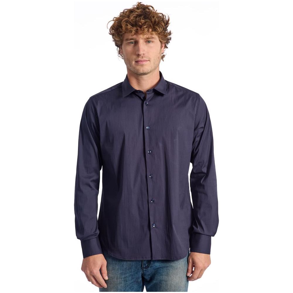 Baldinini Trend Blue Cotton Shirt Baldinini Trend