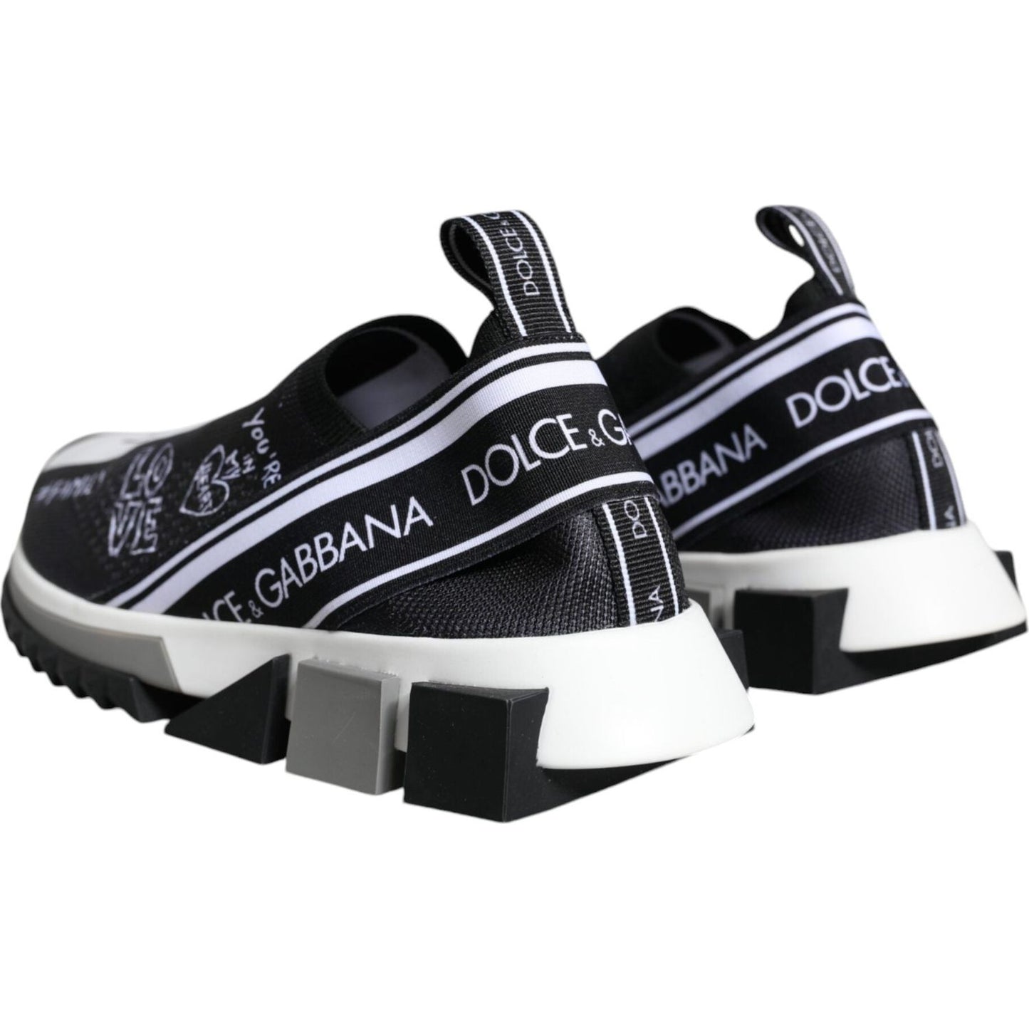 Dolce & Gabbana Black White Sorrento Low Top Sneakers Shoes Dolce & Gabbana