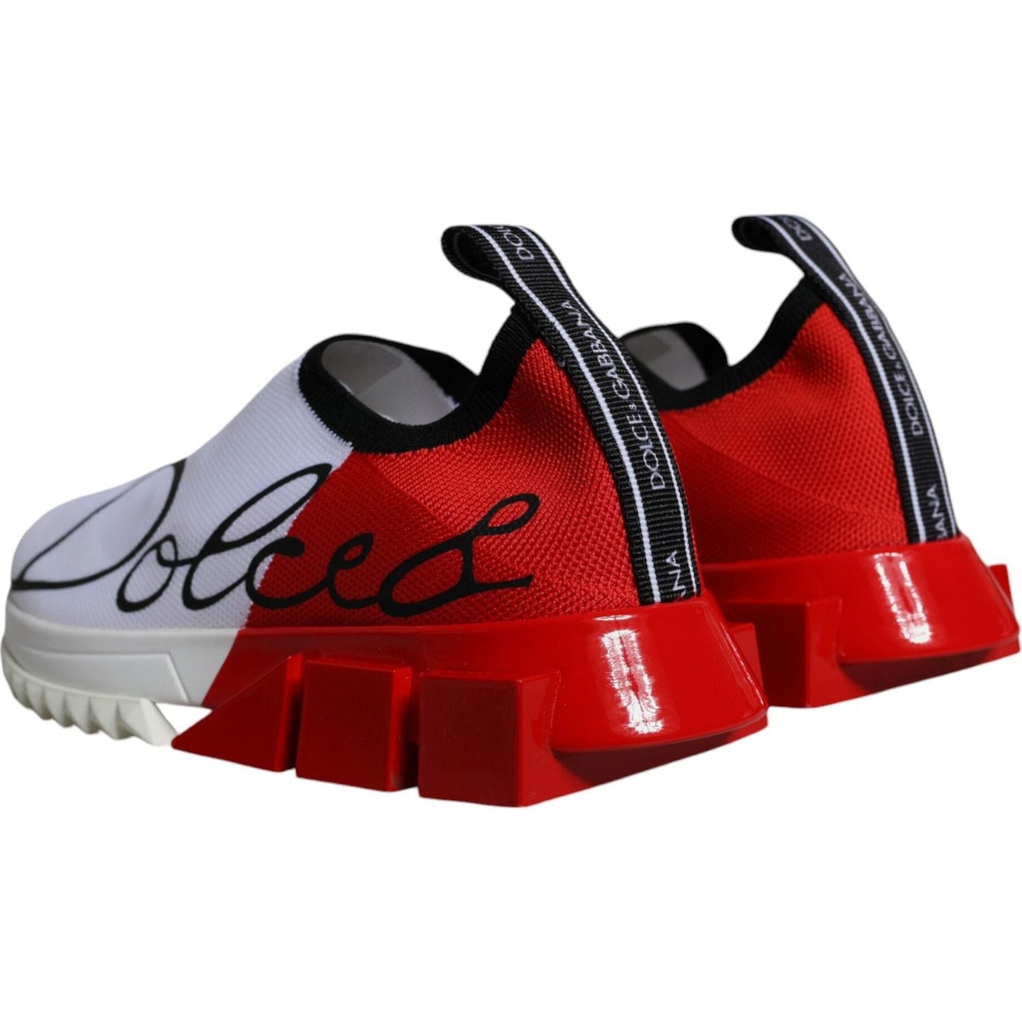 Dolce & Gabbana White Red Low Top Sorrento Men Sneakers Shoes Dolce & Gabbana