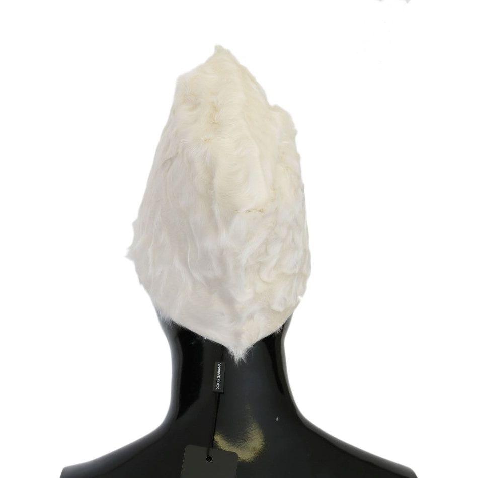 Dolce & Gabbana White Xiangao Lamb Fur Beanie 1728,56 cm|XS,67345645728,Accessories,Beanie - Hats - Accessories,Dolce & Gabbana,Hats - Accessories,Hats - Women - Accessories,Material: 100% Xiangao Lamb Fur,New with tags,White,Women,Women - Accessories