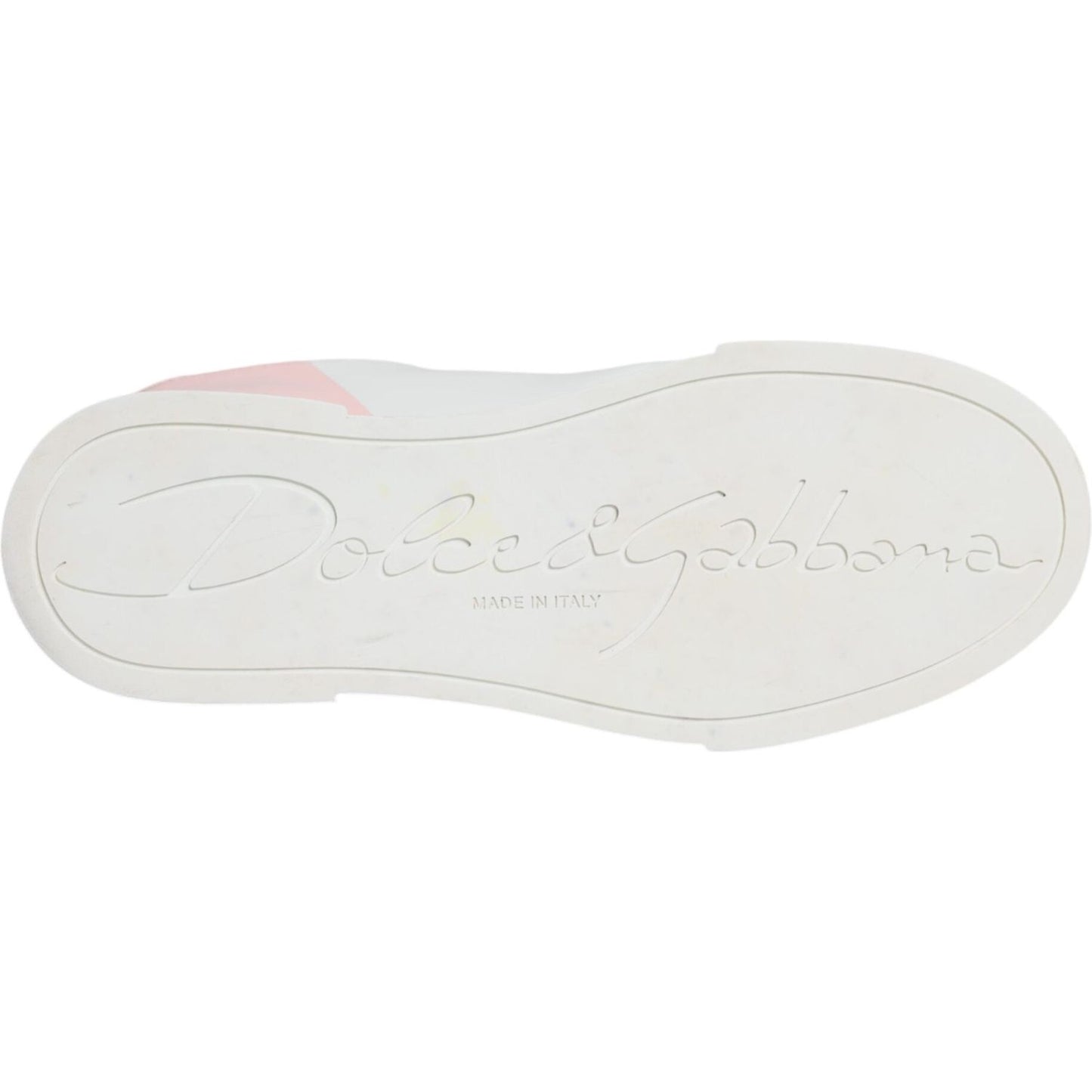 Dolce & Gabbana White Pink Portofino Low Top Sneakers Shoes Dolce & Gabbana