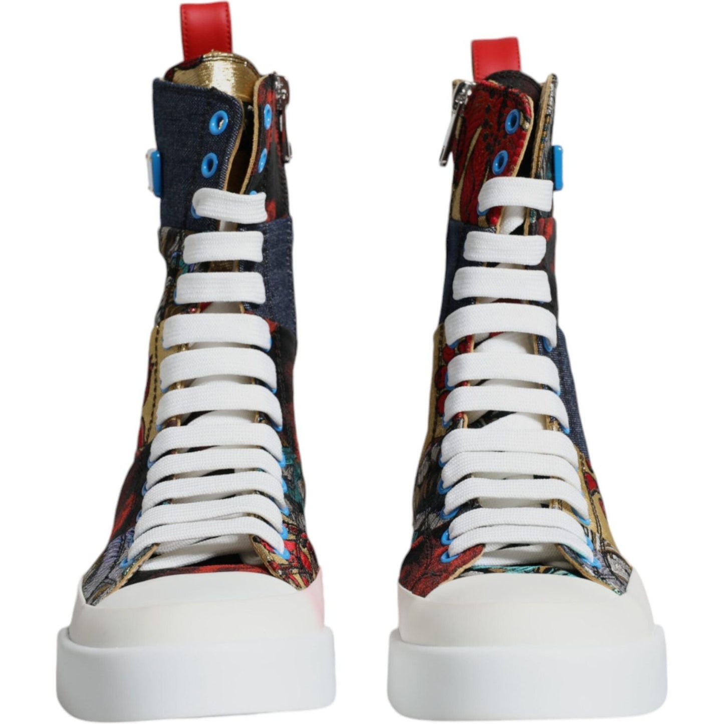 Dolce & Gabbana Multicolor Patchwork Logo High Top Sneakers Shoes Dolce & Gabbana