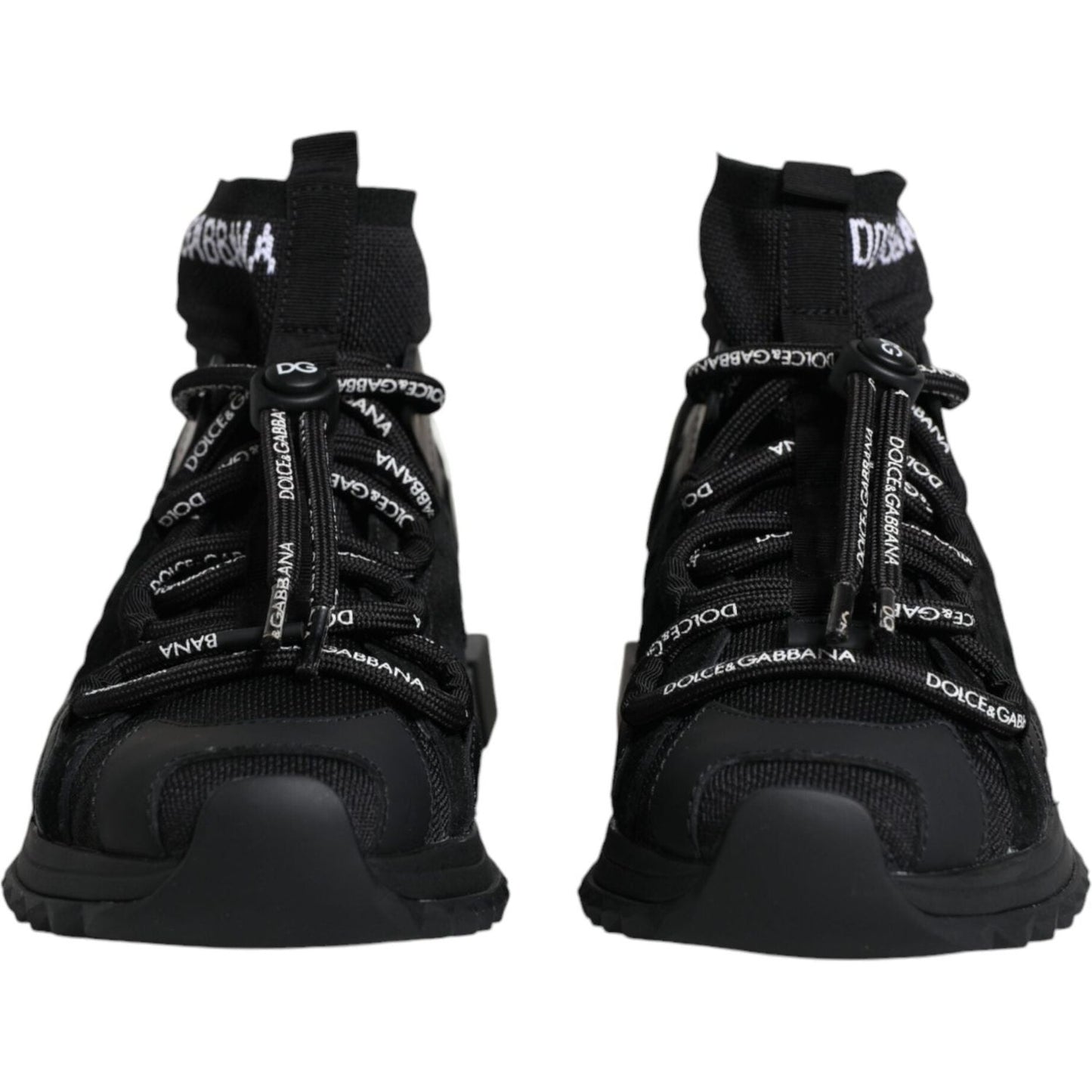 Dolce & Gabbana Black Sorrento Socks Logo Sneakers Shoes Dolce & Gabbana