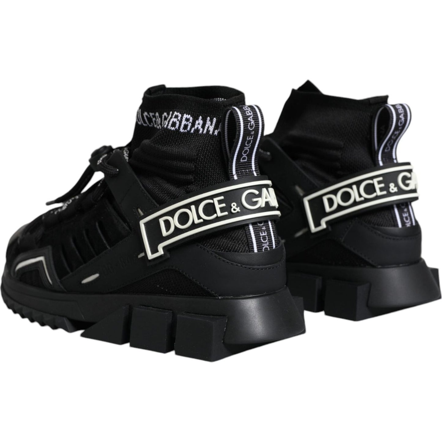 Dolce & Gabbana Black Sorrento Socks Logo Sneakers Shoes Dolce & Gabbana